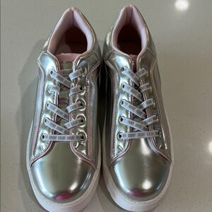 Silver and Pink Sneakers